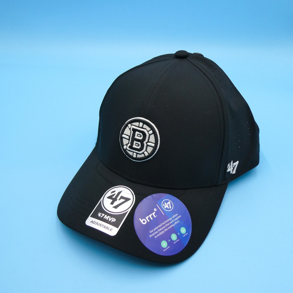 '47 Brand Cap Mens One Size 47 MVP Boston Bruins Black Cooling Snapback Hat